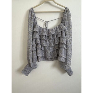 ASTR The Label Size L Purple Floral Crop Boho Summer Too